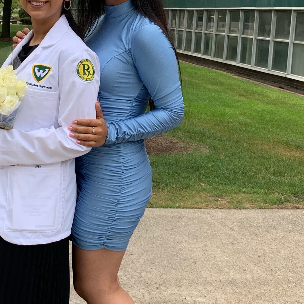 Blue mini dress